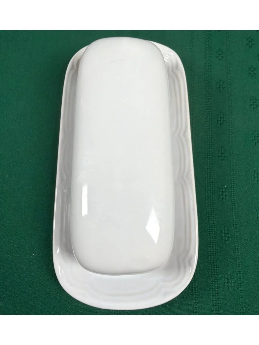 Vintage 80s Pfaltzgraff Gazebo White Covered Lid Butter Dish #028  Stoneware USA